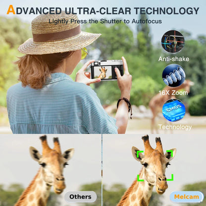 4K Digital Camera with Auto Focus – 48MP Vlogging Camera for YouTube, Anti-Shake Video, Viewfinder, Flash & 16X Zoom