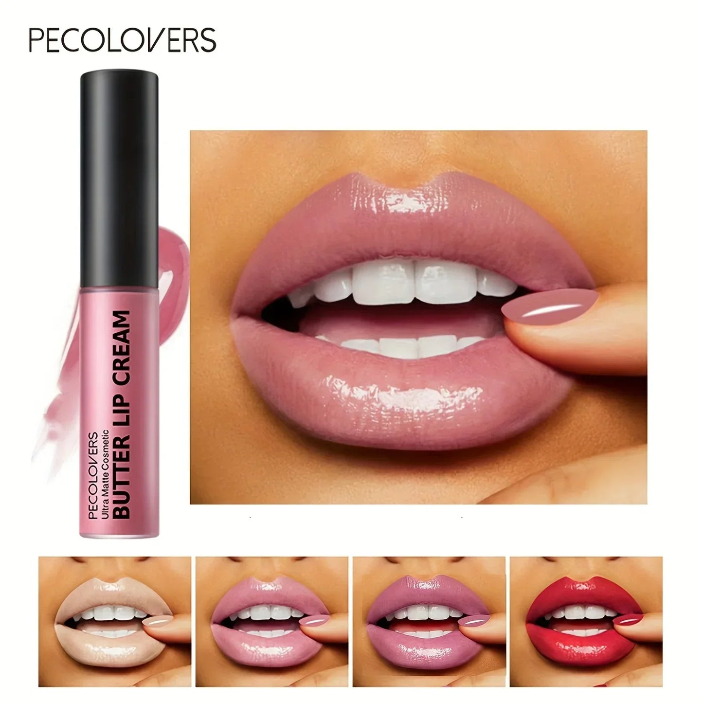 Butter Silky Hydrating Lip Gloss – Long-Lasting Liquid Lipstick in Pink & Red Tones
