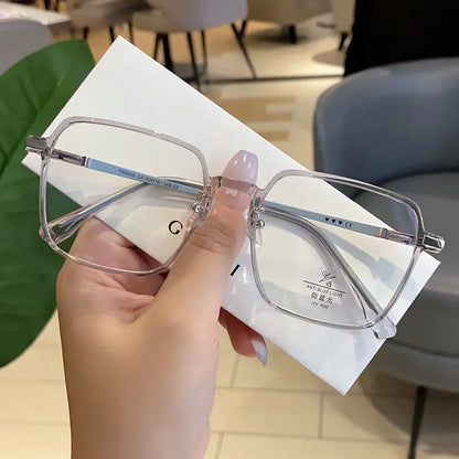 Trendy Reading Glasses for Women — Anti Blue Light Presbyopia Eyewear, High-Definition Transparent Frame, Unisex Eyeglasses