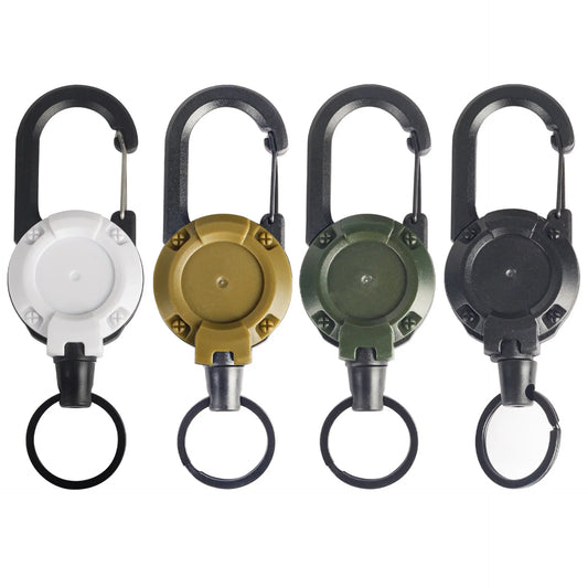 Anti-Theft Metal Retractable Keychain - Easy-Pull Elastic Yoyo for Ski Pass, ID Card, and Anti-Lost Accessories