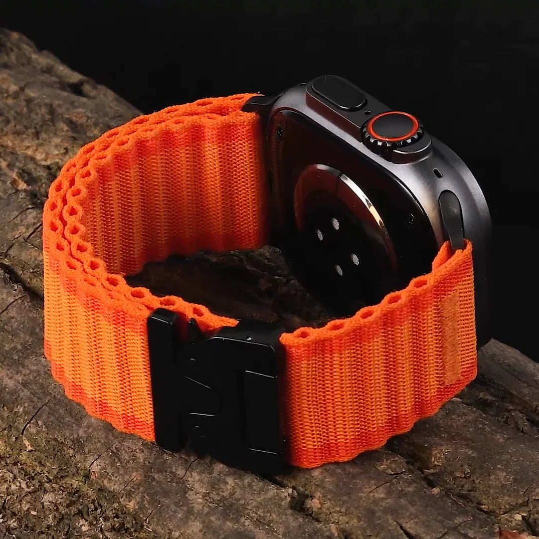 Parachute Nylon Strap for Apple Watch Ultra 2 Band — Compatible with iWatch Series 10–3 SE (49mm–38mm)