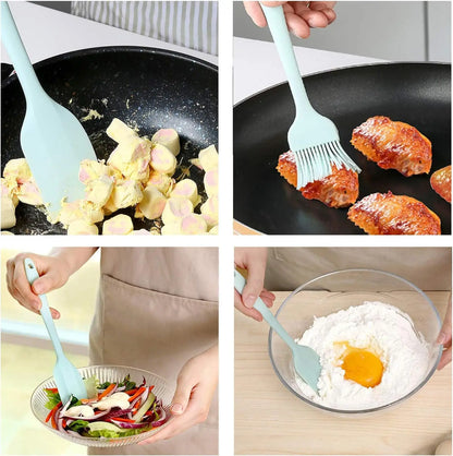 6-Piece Silicone Spatula Set: Food Grade Non-Stick Heat Resistant Turner Spatulas for Cooking, Baking, Mixing - Essential Baking Tools
