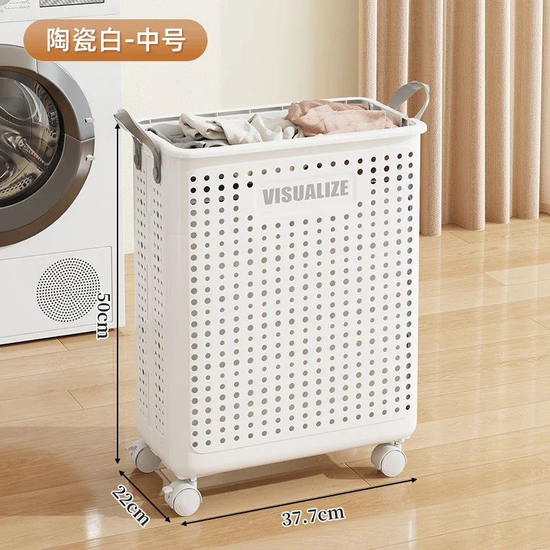 Foldable Laundry Hamper with Wheels — Portable Clothes Basket for Washing & Storage