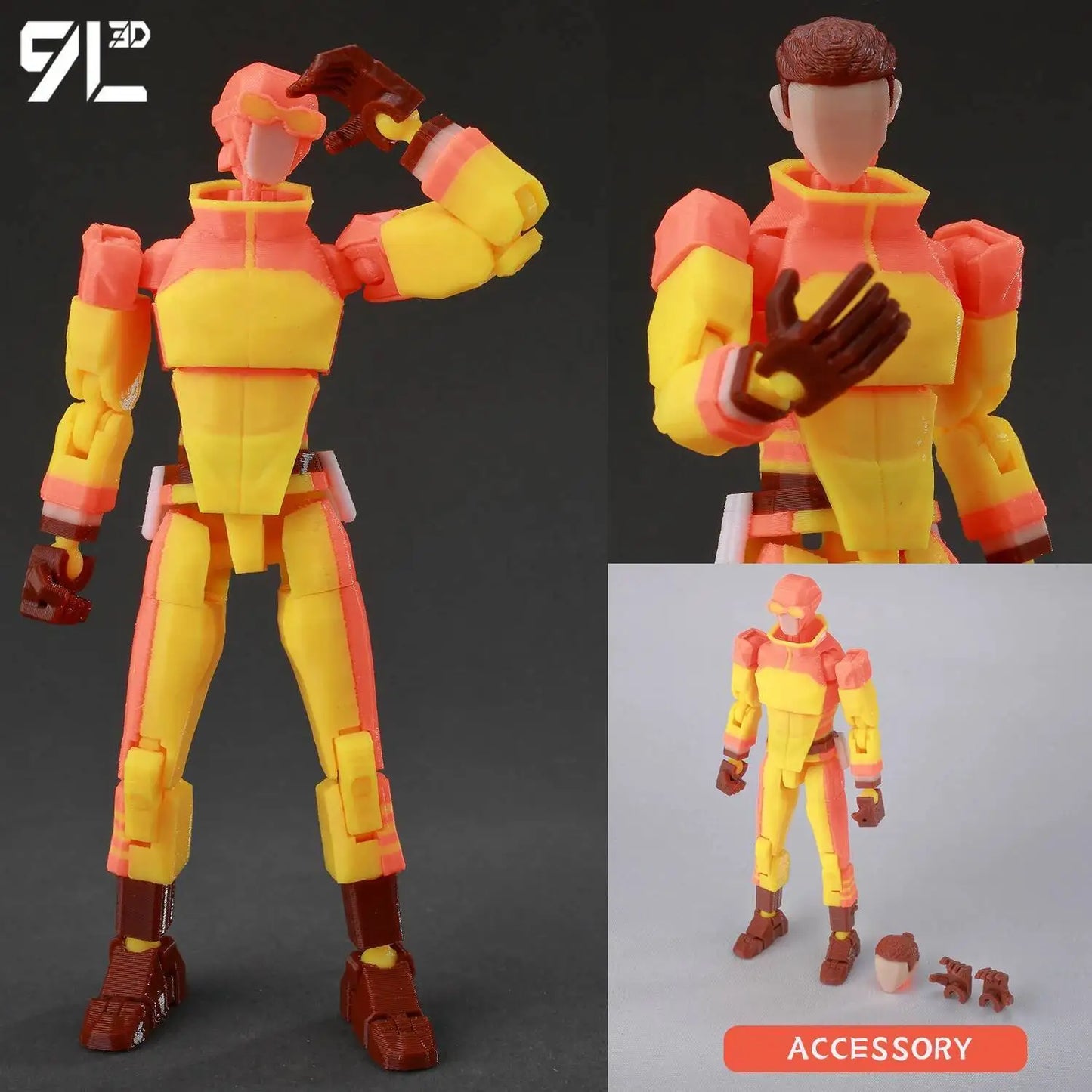 9L3D Lucky 13 Invincible Boy Action Figure – 3D Printed Multi-Jointed Poseable Anime Collectible Model Toy Gift
