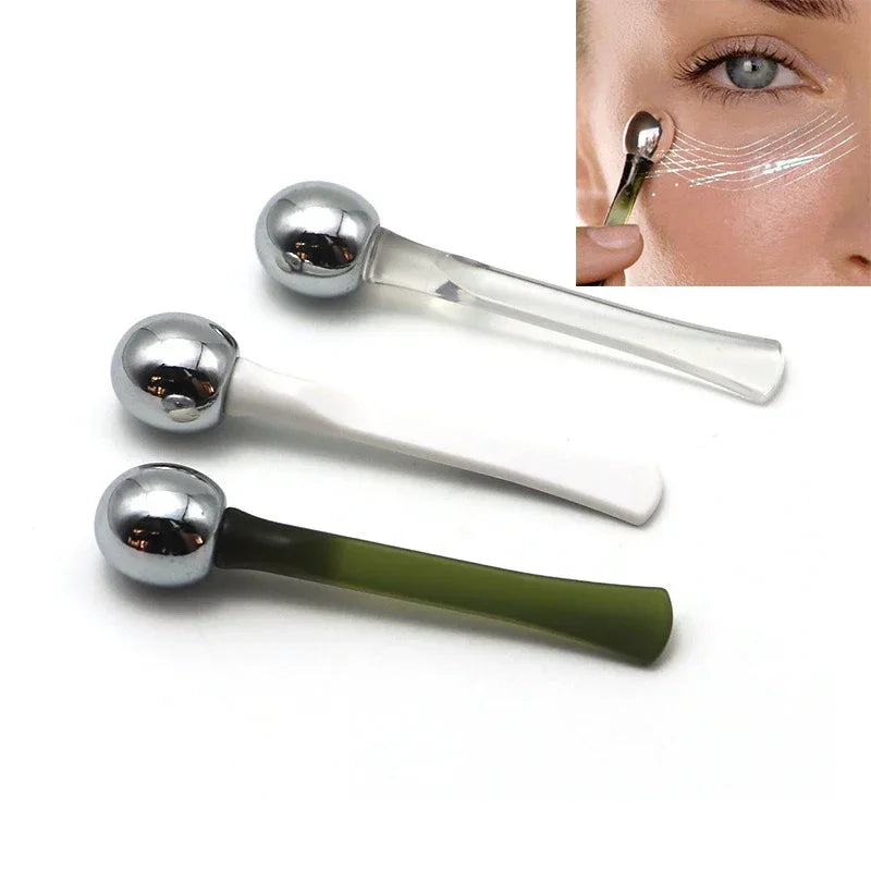 Gold Alloy Eye Massage Roller & Cream Applicator – Anti-Wrinkle Dark Circle Facial Massager