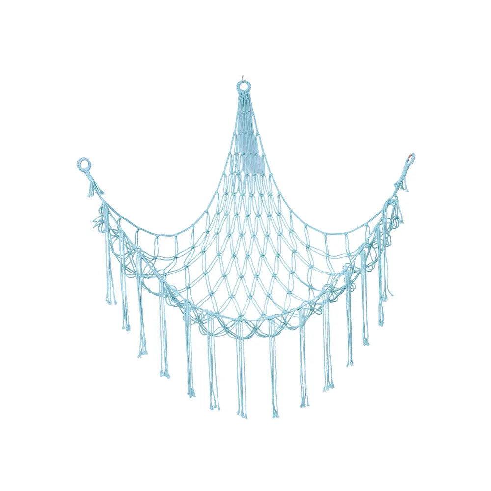Kids Toy Hammock Wall Corner Hanging Storage Net – Woven Cotton Stuffed Animal Organizer