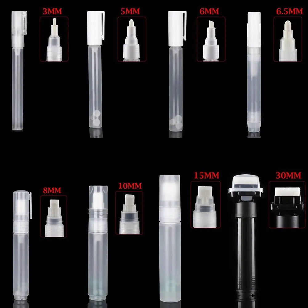 Refillable Transparent Ink Rod – Reusable Plastic Paint Pen Accessory for Graffiti & Liquid Chalk Markers