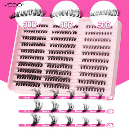 YSDO Premade Volume Fans Eyelash Extensions – 10/14 Rows Natural Mink Individual Cluster Lashes for Makeup