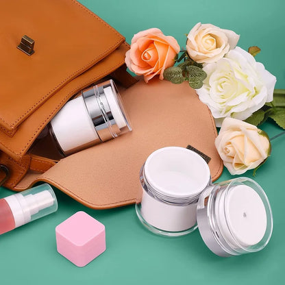 15/30/50g Empty Airless Pump Jar — Refillable Acrylic Vacuum Bottle for Makeup, Lotion & Cosmetics
