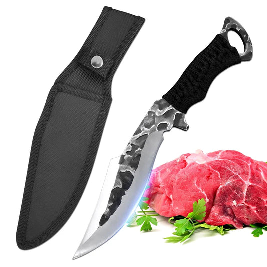 Hand Forged Butcher Boning Knife - Meat Cleaver, Vegetable, Fruit & Fish Filleting Kitchen Knife for Chefs