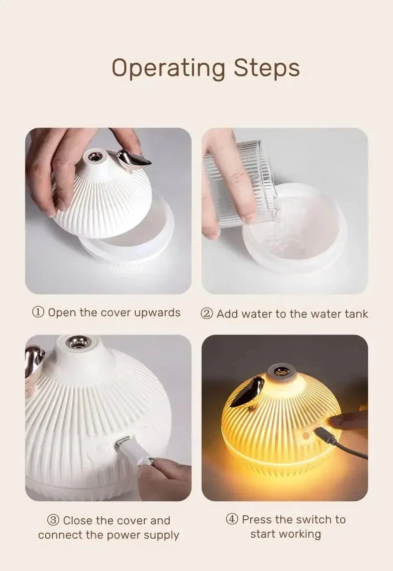 Creative Onion-Shaped Humidifier – Quiet Sleep Night Light, USB Air Humidifier for Desktop, Office & Air-Conditioning Rooms