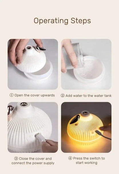 Creative Onion-Shaped Humidifier – Quiet Sleep Night Light, USB Air Humidifier for Desktop, Office & Air-Conditioning Rooms