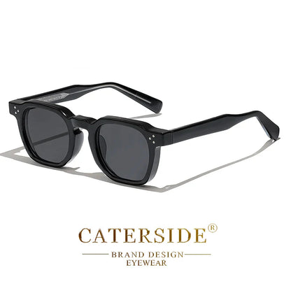 CATERSIDE Retro Punk Square Sunglasses – 2-Piece Fashion Set for Men & Women, Party & Festival Gift Glasses