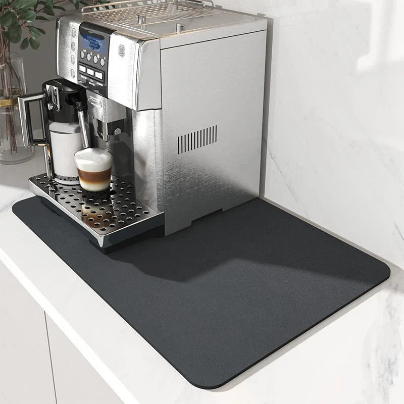Absorbent Coffee Mats | Solid Color Tableware, Dish Drying Pad, Bottle Placemat & Kitchen Floor Rug