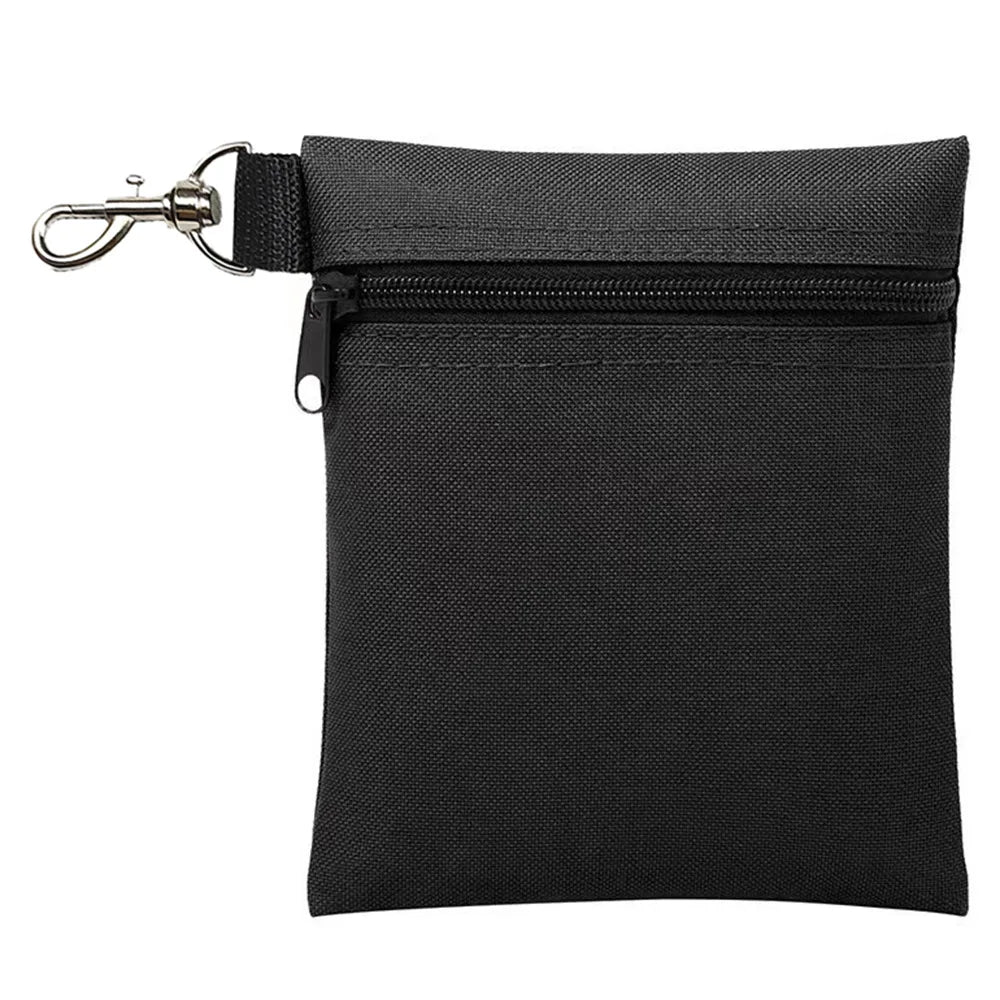 Golf Tee Pouch – Zipper Golf Ball Bag with Metal Lobster Claw Clip for Men & Women, Valuables Holder