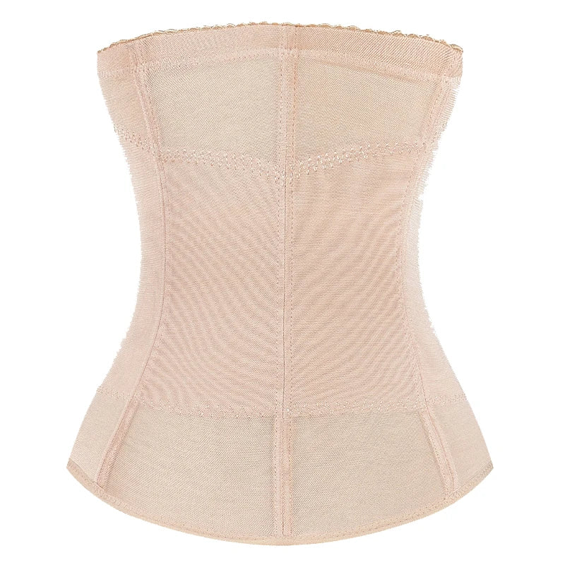 Colombian Mesh Embroidered Waist Trainer Corset Body Shaper for Women – Belly Control Shapewear