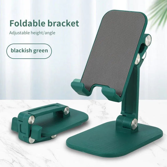 Foldable Desk Mobile Phone Holder: Adjustable Tablet Stand for iPhone, iPad - Flexible Three Sections Desktop Cell Smart