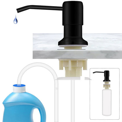 304 Stainless Steel Kitchen Sink Soap Dispenser — Extension Tube & Pump Head for 350/500ml Dish Soap Bottles