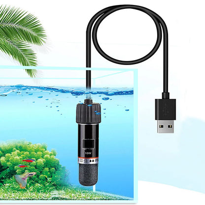 USB Mini Aquarium Heating Rod – 10W Submersible Thermostat Heater for Small Fish Tanks, 26°C Constant Temperature