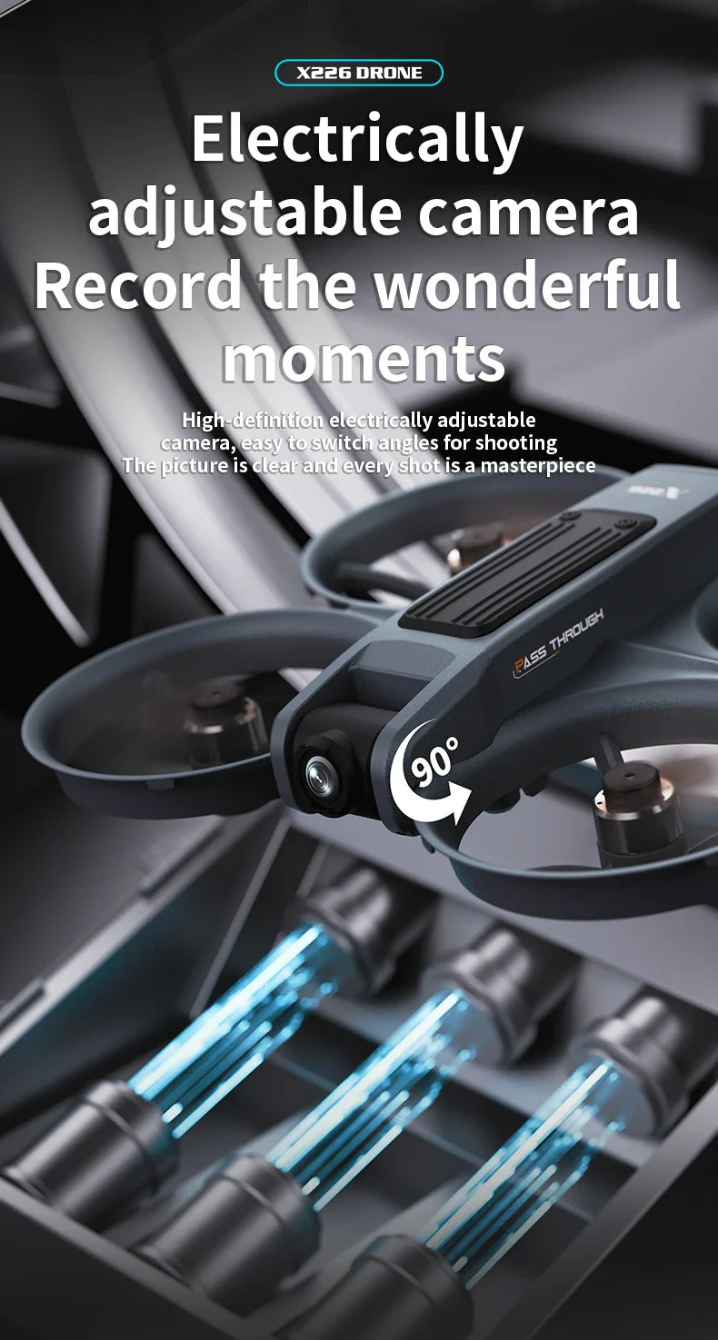 X226 Drone VR – Brushless RC Quadcopter with Dual HD Camera, Optical Flow Hover, Obstacle Avoidance, Remote Control Toy for Boys