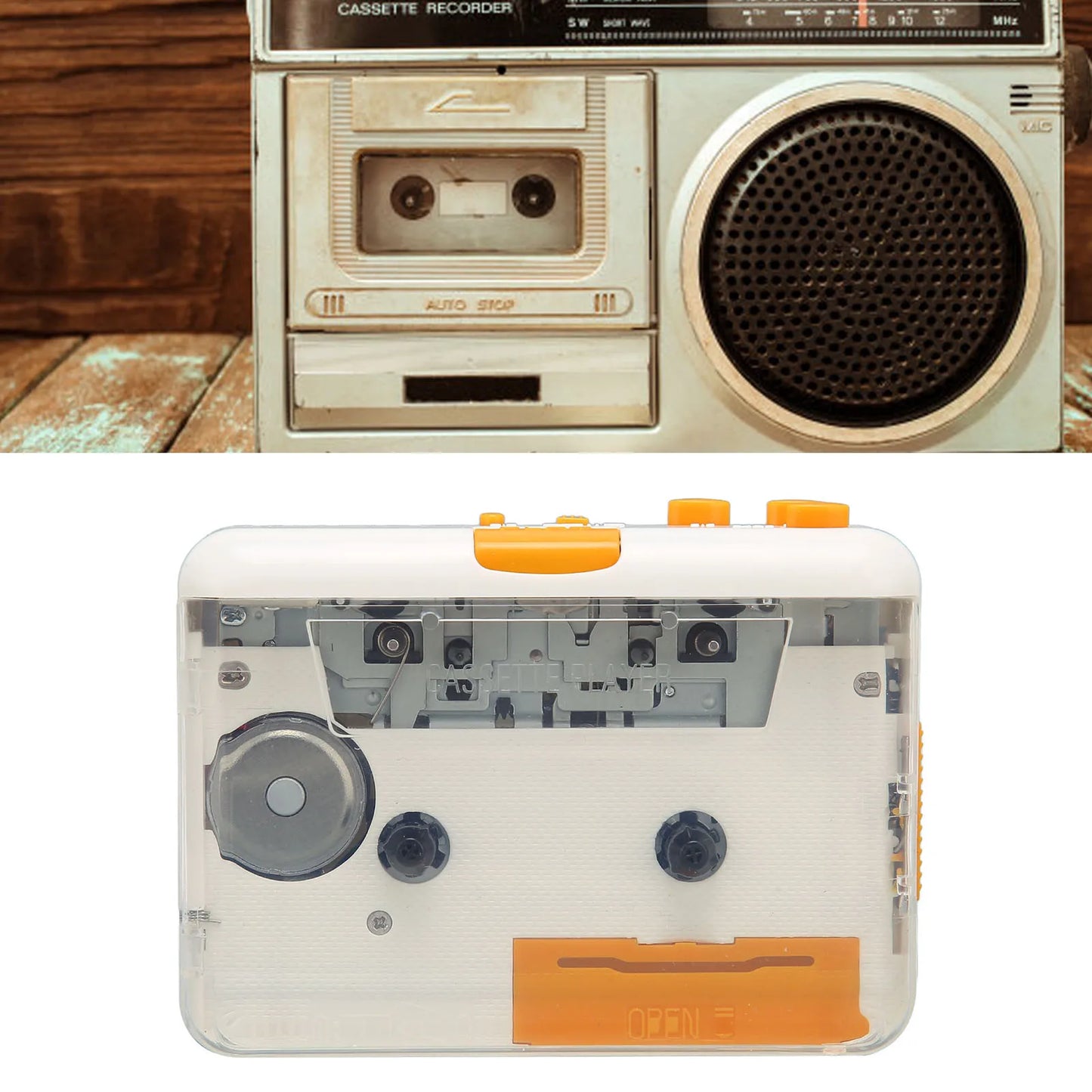 USB Cassette Converter – Portable MP3 Music Tape Player with Earphones, Plug & Play for iPod & PC