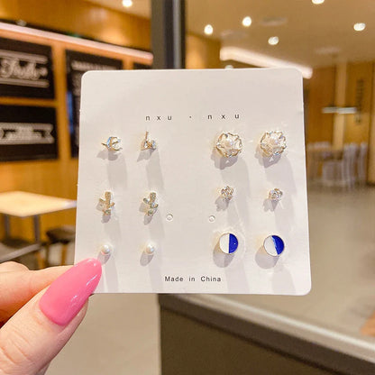 New S925 Silver Needle Stud Earrings Set – Simple & Cute Mini Earrings for Women & Girls, Exquisite Jewelry Gift