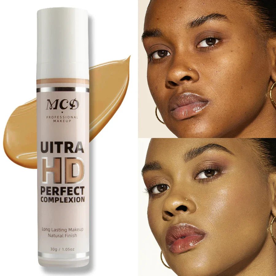 9-Shade Full Coverage Liquid Concealer & Foundation — Natural Matte Base Makeup
