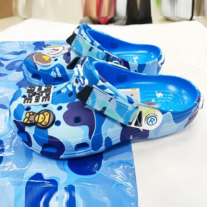 Camouflage Couple Sandals - Casual EVA Ankle-Wrap Flip Flops for Men & Women Beach Outdoor Slippers