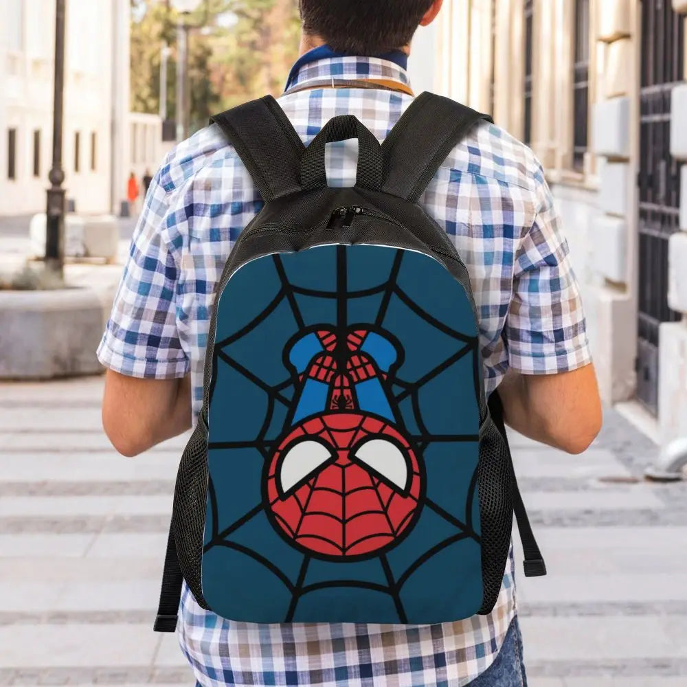 Custom Spider-Man Web Backpack – Water-Resistant School & College Bag for Men and Women