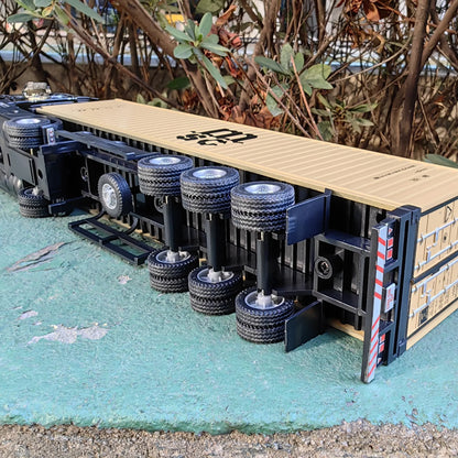 1:50 Large Diecast Alloy Truck Model – Pull-Back Container Toy with Sound & Light for Boys’ Gifts