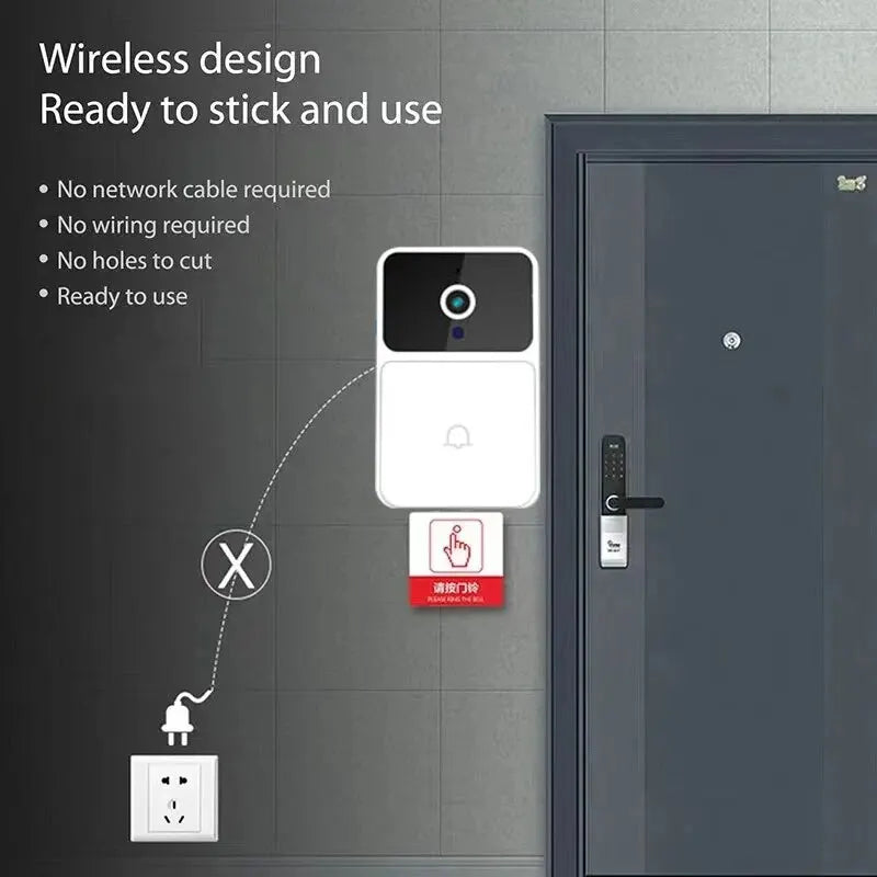 WiFi Video Doorbell Camera – Wireless HD Security, Night Vision, Two-Way Intercom, Voice Changer for Smart Home