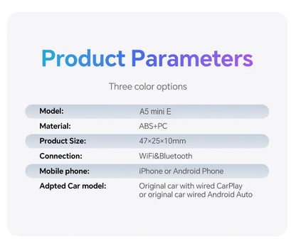 NEW Mini 2 in 1 Wireless CarPlay & Android Auto Adapter – Smart Bluetooth WiFi Dongle, Fast Connect, Plug & Play