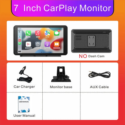 Portable Wireless CarPlay Screen - Universal Android Auto Touchscreen Car Stereo System