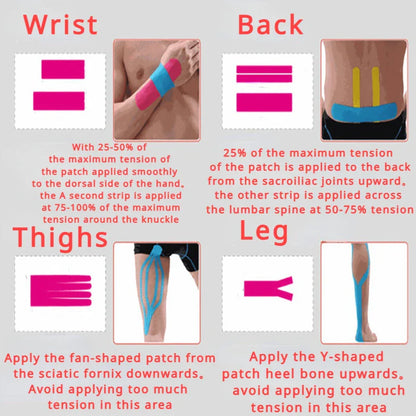 Sports Tape Muscle Patch - 5cm x 5m Lift Chest Tape, Anti-Sagging Knee & Elbow Stretch Fitness Brace