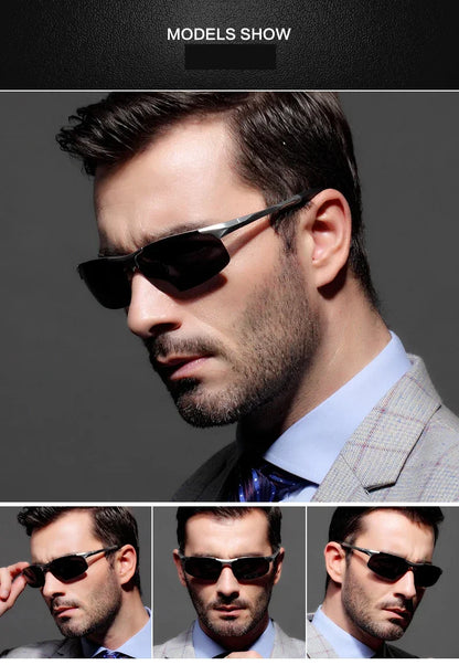 AORON Men’s Driving Sunglasses — Polarized UV400 Anti-Glare Retro Sport Glasses with Aluminum Magnesium Frame
