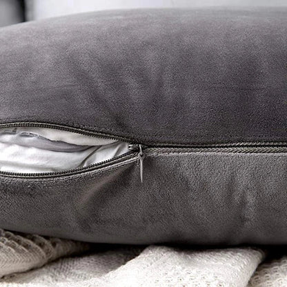 Inyahome Soft Velvet Cushion Cover - Pink Grey Beige Green Decorative Pillowcase For Bedroom Sofa 30x50cm 45x45cm