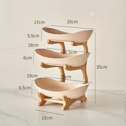 2/3 Layer Plastic Fruit Plate – Modern Snack Dish, Candy Dish & Cake Stand for Home & Living Room
