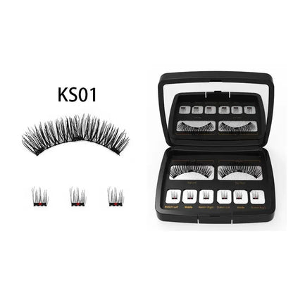 3 Magnetic Mink Eyelashes – Natural Long False Lashes with Applicator, High-Quality Extensions