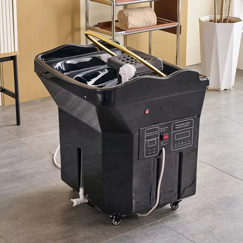 Portable Black Head Spa Shampoo Chair with Water Tank – Mobile Salon Basin