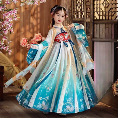 Girls Hanfu Fairy Dress - Ethnic Style Cosplay Costume for Dance, Stage & Parties