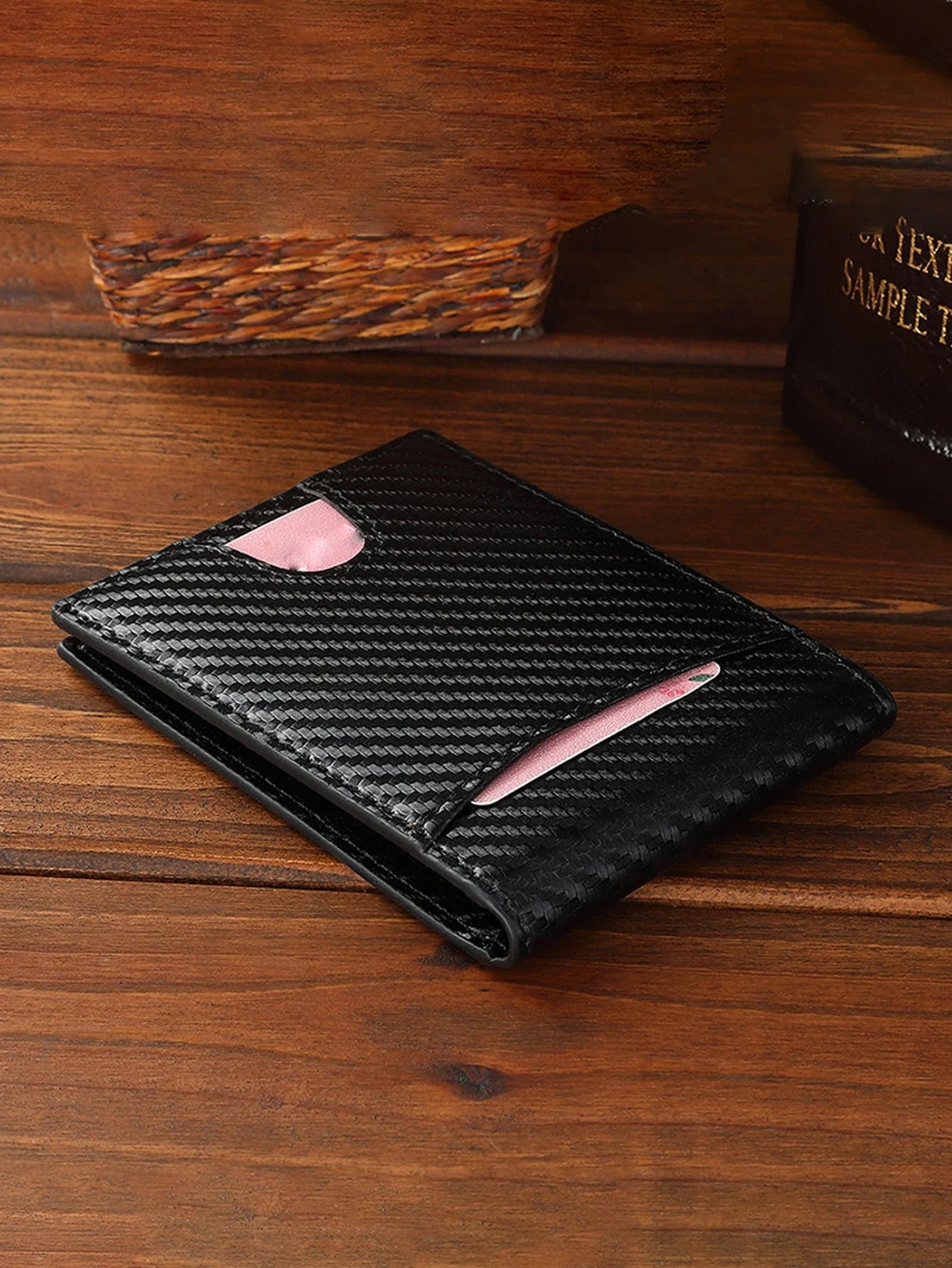2024 New Microfiber Carbon Fiber Wallet for Men, Simple Credit Card Holder