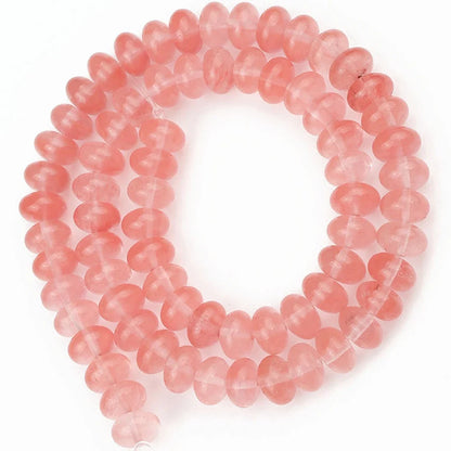 Natural Stone Rondelle Beads - 5x8mm Tourmaline, Citrine & Quartz Loose Beads for DIY Bracelets