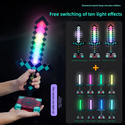 MC Game LED Creeper Night Lamp – Creative Block Button Light for Bedroom, Desk, and Bedside Decoration