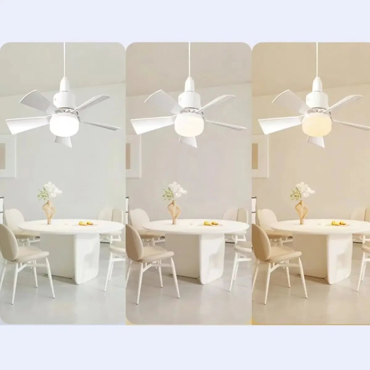 Household Detachable Fan Blades - Small Ceiling Fan with Intelligent Remote Control, Adjustable Wind & Light for Bedroom and Restaurant