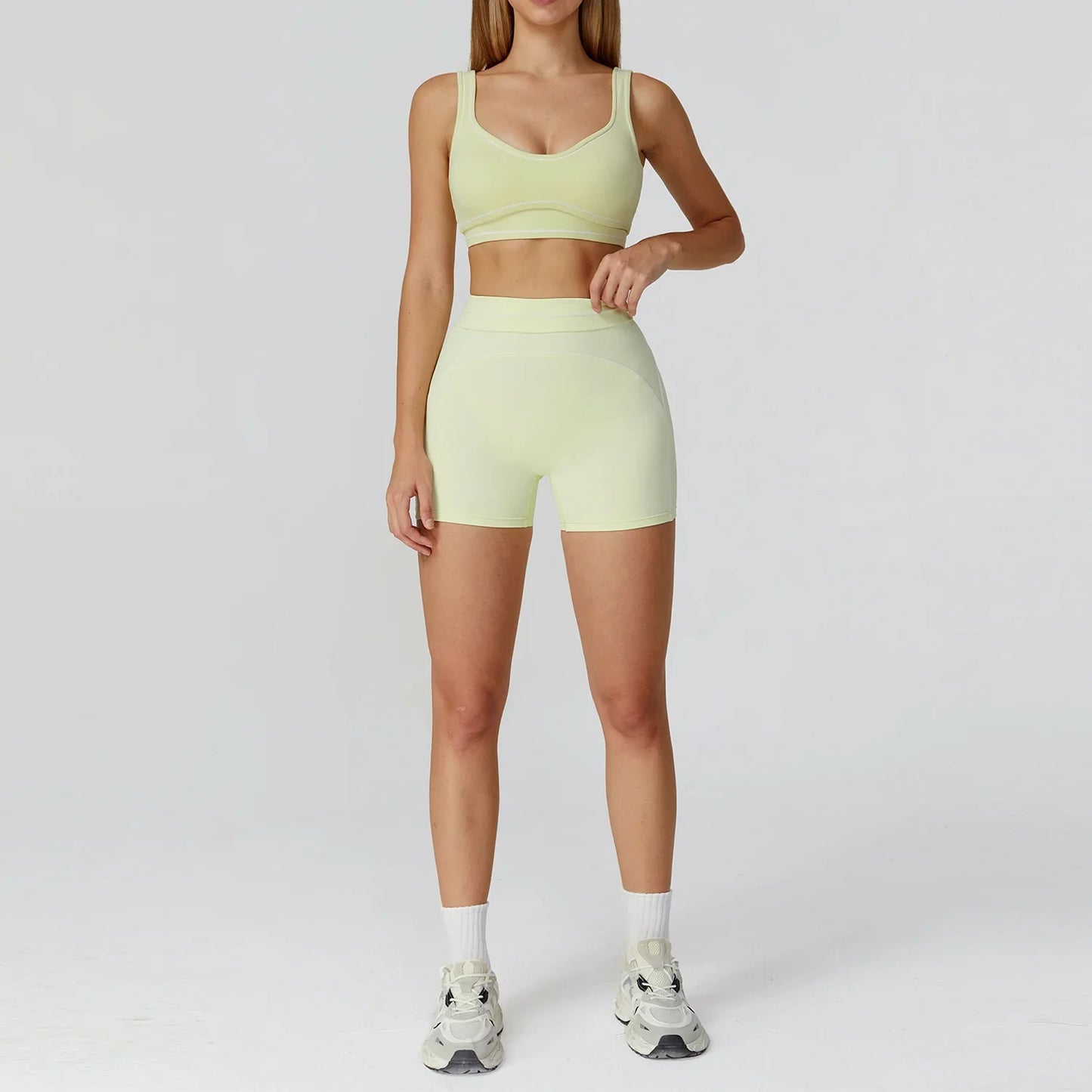 Women’s 2-Piece Fitness Yoga Set, Gym Running Tracksuit, Push-Up Sportswear Leggings, Athletic Workout Outfit