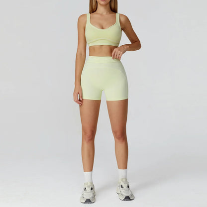 Women’s 2-Piece Fitness Yoga Set, Gym Running Tracksuit, Push-Up Sportswear Leggings, Athletic Workout Outfit