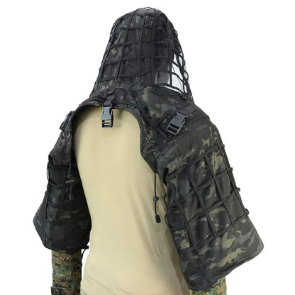 Ghillie Suit Set | Camouflage Hunting Poncho, Base, Cape & Sniper Viper Hood for Airsoft & Paintball