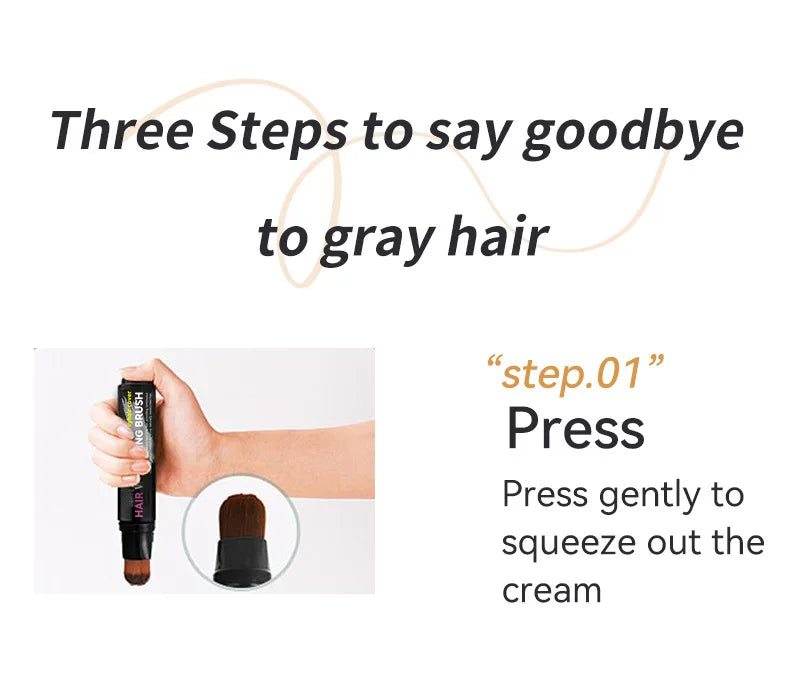 4-Color Hair Dye Touch-Up Pen — Convenient Cream Stick for Covering White Hair, Disposable Local Hair Coloring