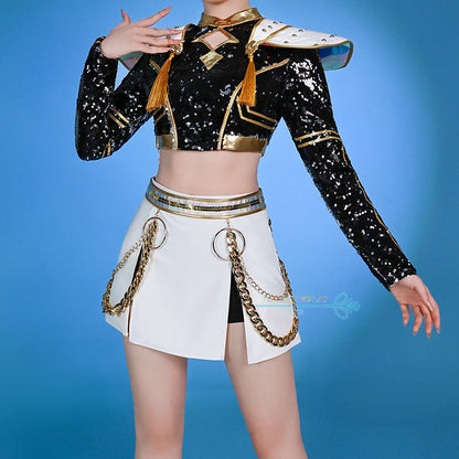 Zoey Rumi Mira Demon Hunters Cosplay Costume (HUNTR X Kpop) — Halloween/Stage Wig & Uniform