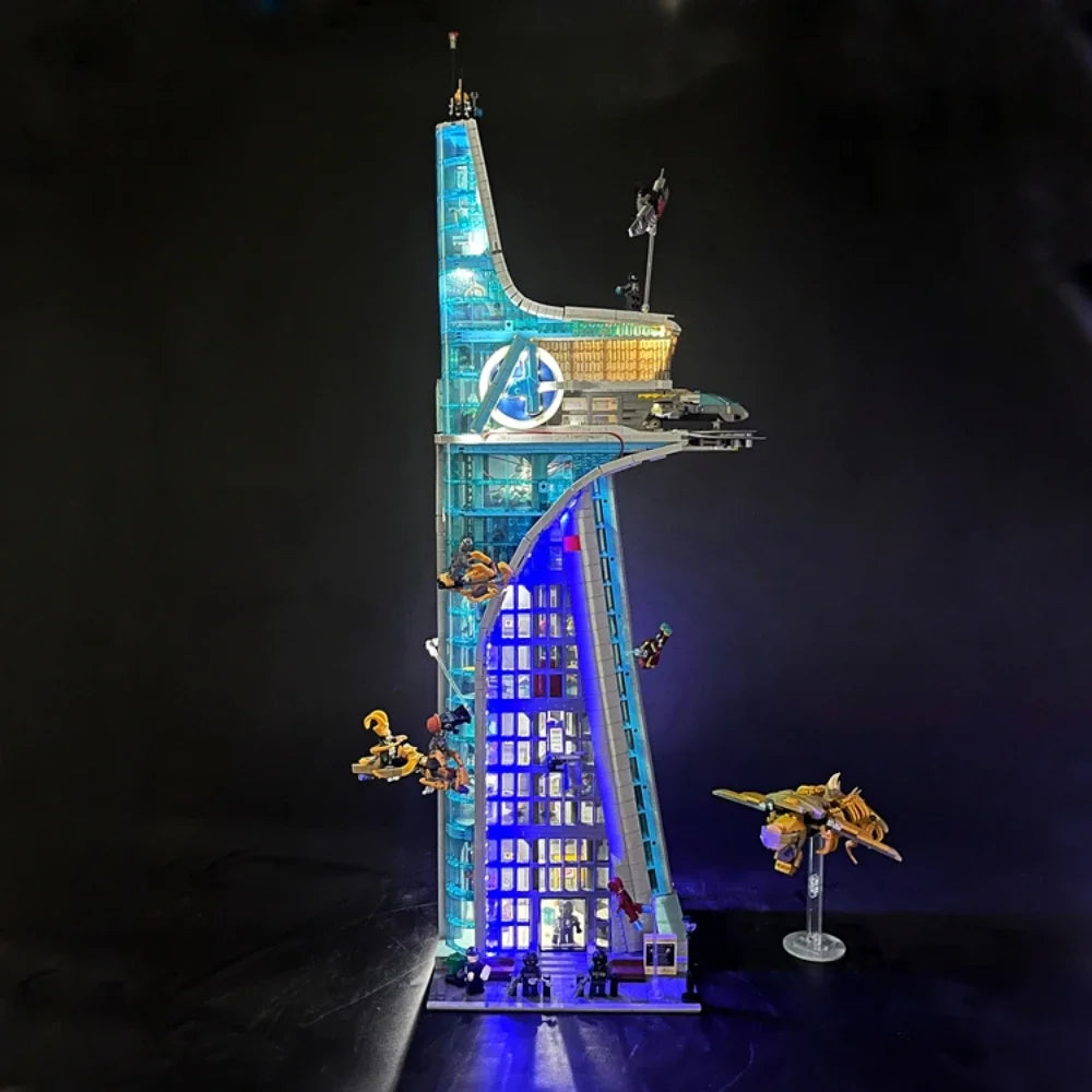 LED Light Kit for Avengers Tower - Remote-Controlled Building Block Display Lights, Christmas Gift (Blocks Not Included)